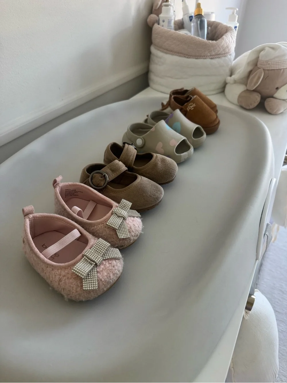 bebe Pink Sparkle Bow Baby Ballet Flats